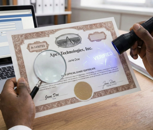 Verification & Dematerialization of Share Certificates